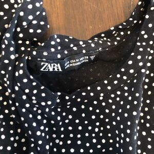 Zara Black Top with White Dots